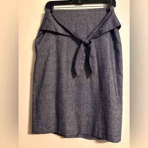 Ann Taylor Chambray Tie Waist Skirt